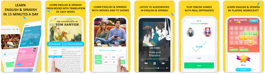 تعلم الاسبانية والانجليزية في تطبيق واحد
